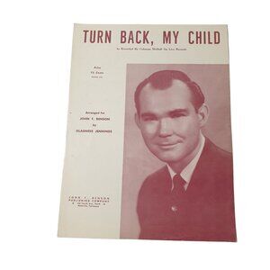 Turn Back My Child 1965 McDuff Vintage Sheet Music Piano Voice Easy Listening